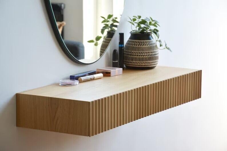 White Walnut Floating Dressing Table