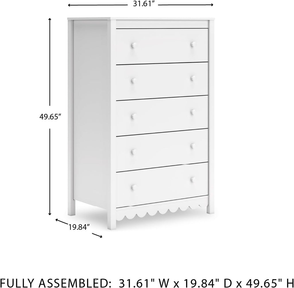 Hallityn Casual Coastal Chest Matte White Finish