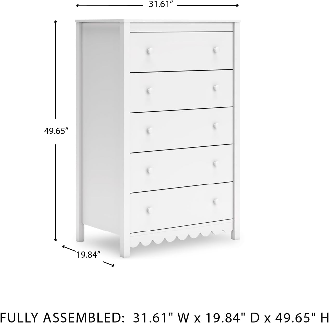 Hallityn Casual Coastal Chest Matte White Finish