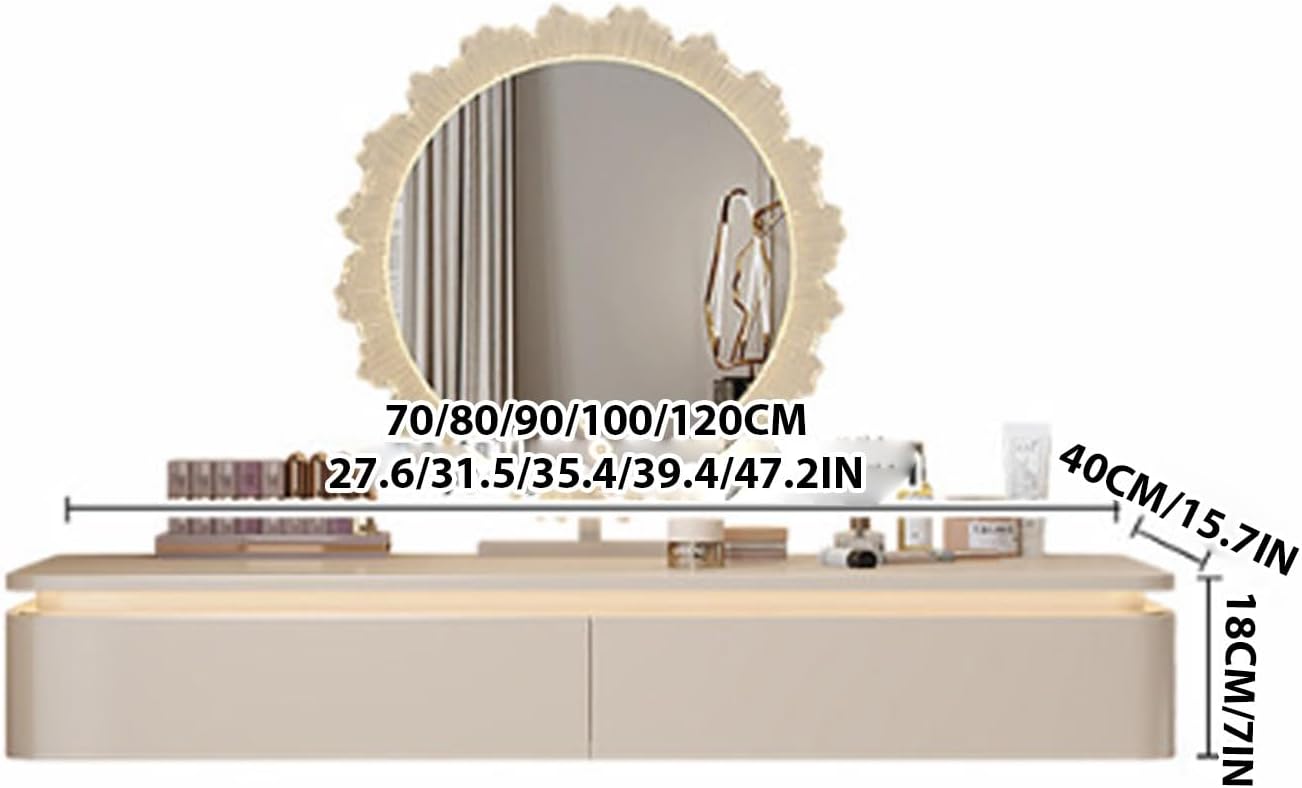 Milky White Floating Dressing Table