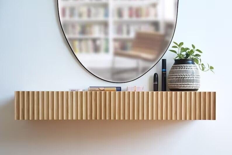 White Walnut Floating Dressing Table