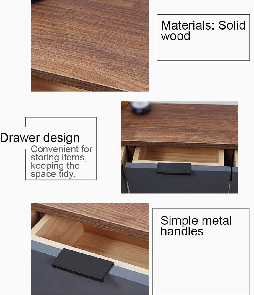 Brown Solid Wood Floating Makeup Vanity