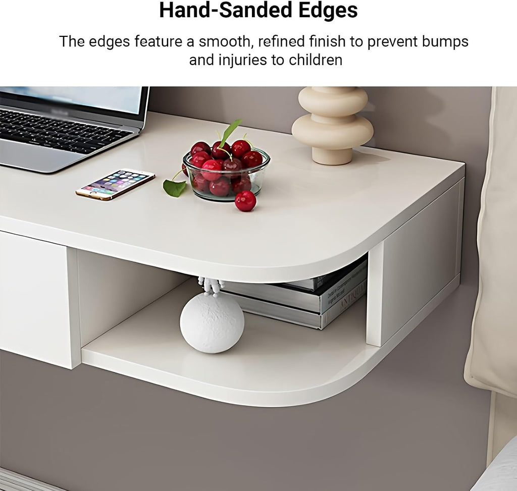 Walnut Floating Makeup Vanity Desk