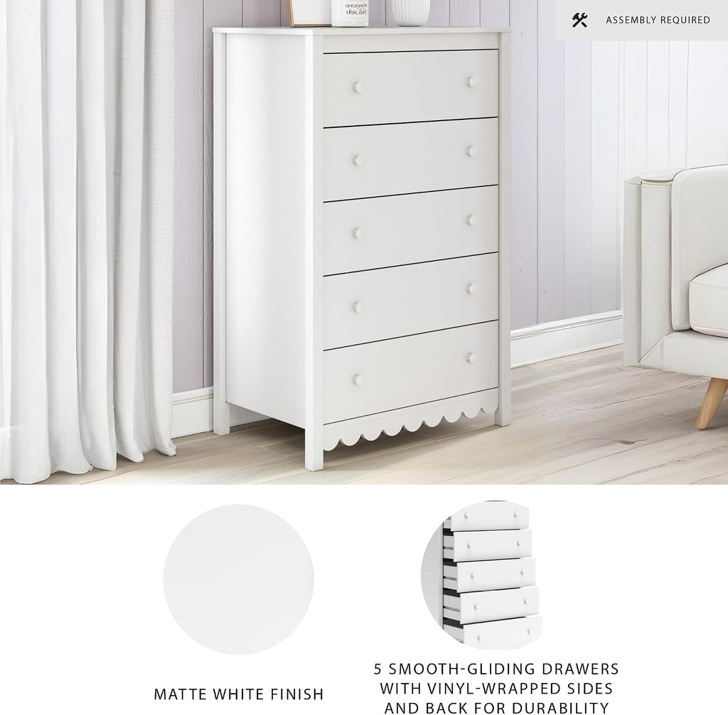 Hallityn Casual Coastal Chest Matte White Finish