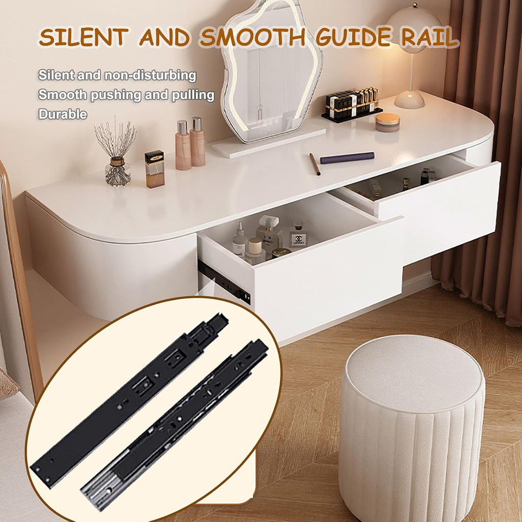 White Wall Mounted Floating Makeup Vanity