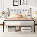 DUMOS Black Full Metal Storage Bed Frame