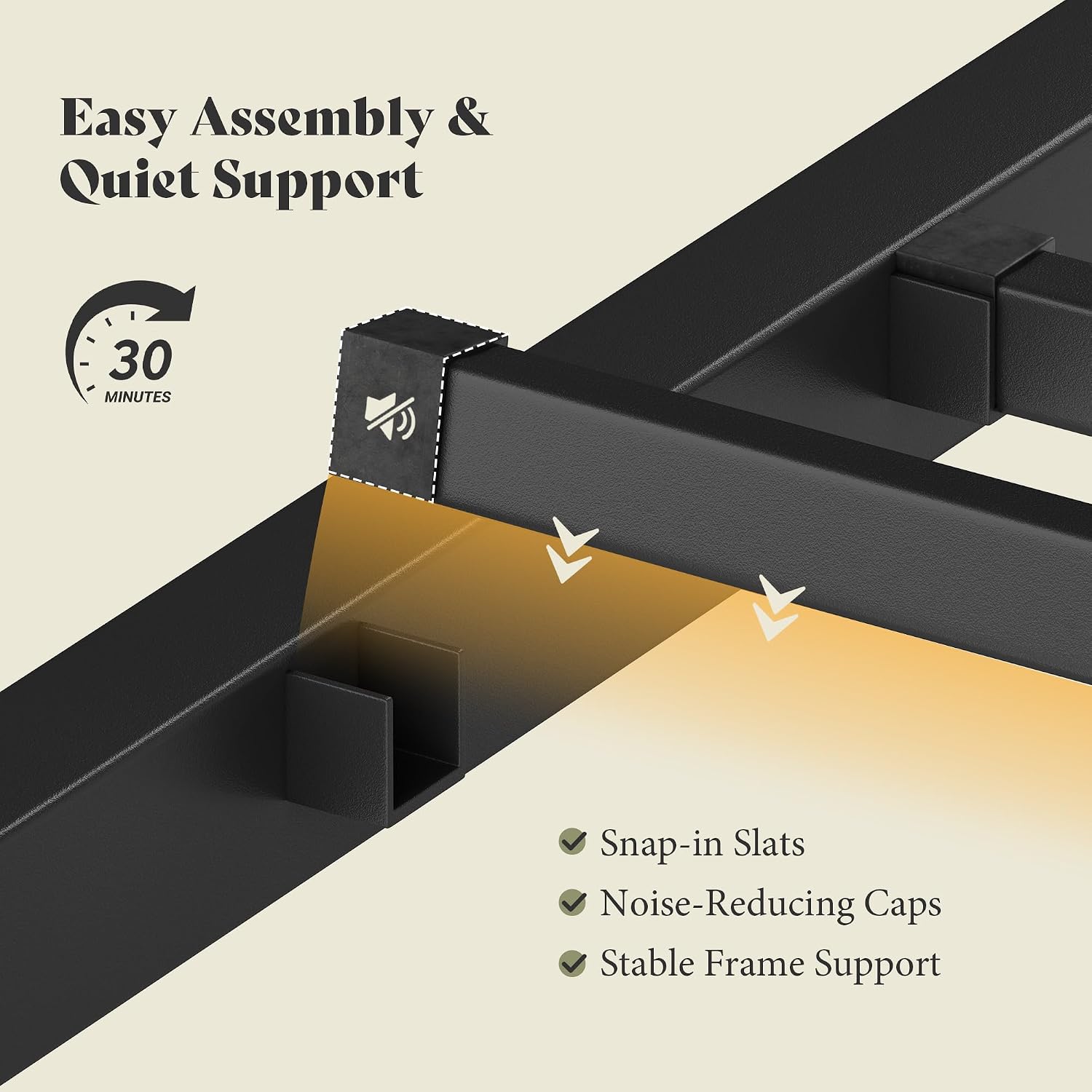 AMERLIFE Black Queen Storage Bed Frame