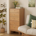 Solid Oak Modern 5 Drawer Dresser