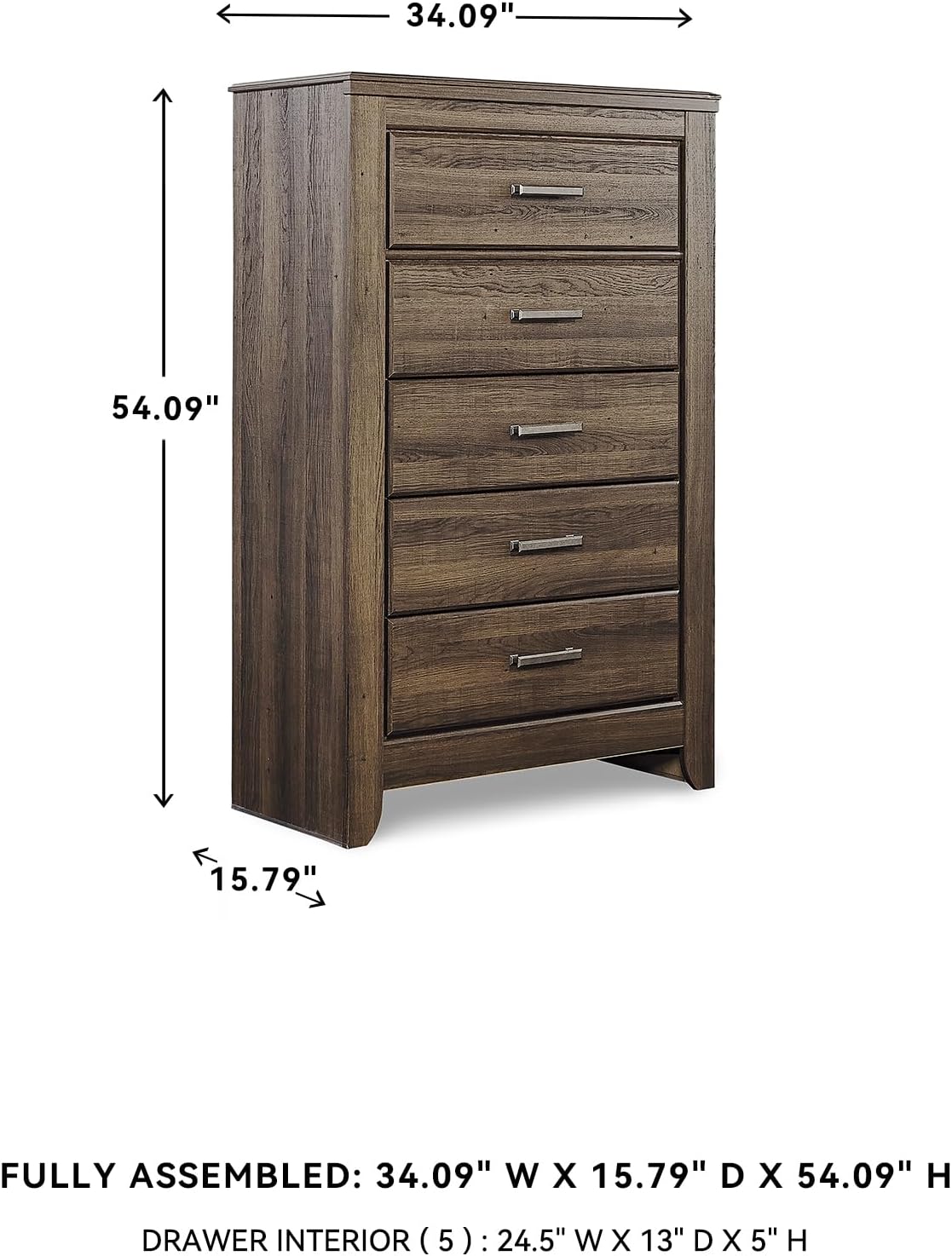 Ashley Juararo Dark Brown 5 Drawer Chest