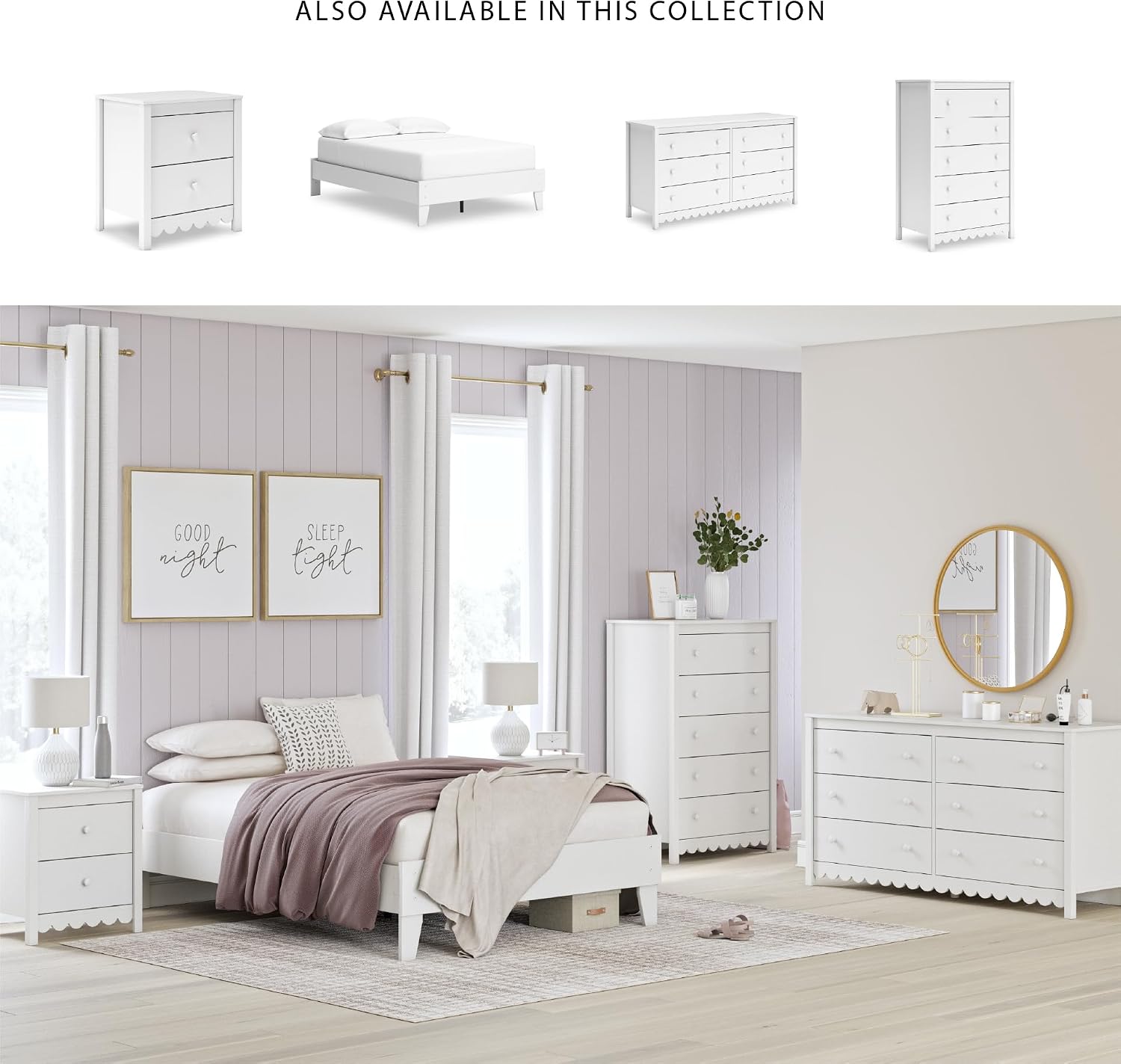Hallityn Casual Coastal Chest Matte White Finish