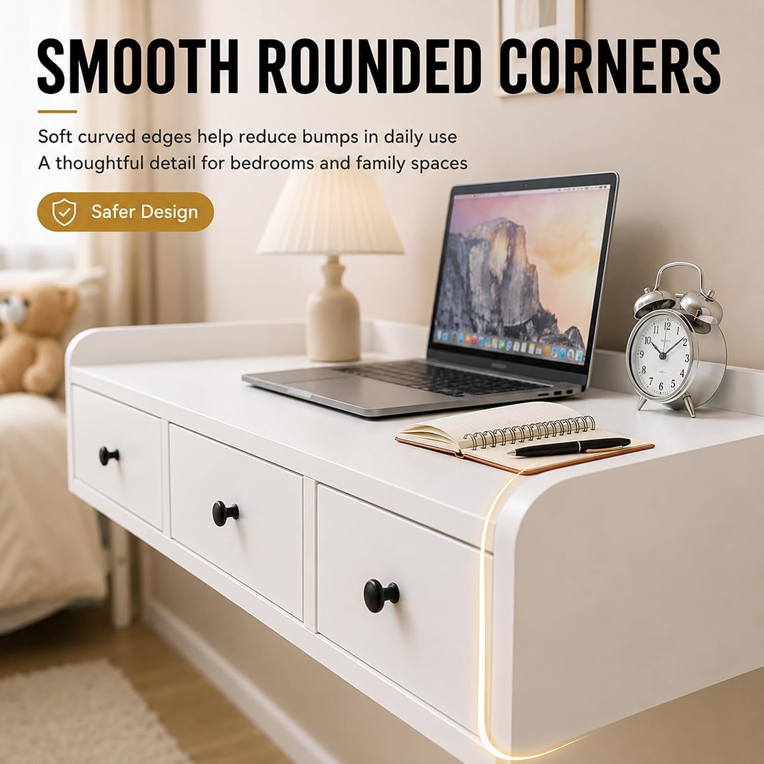 Walnut Floating Wall Mounted Desk