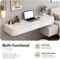 Walnut Marble Floating Makeup Vanity Desk