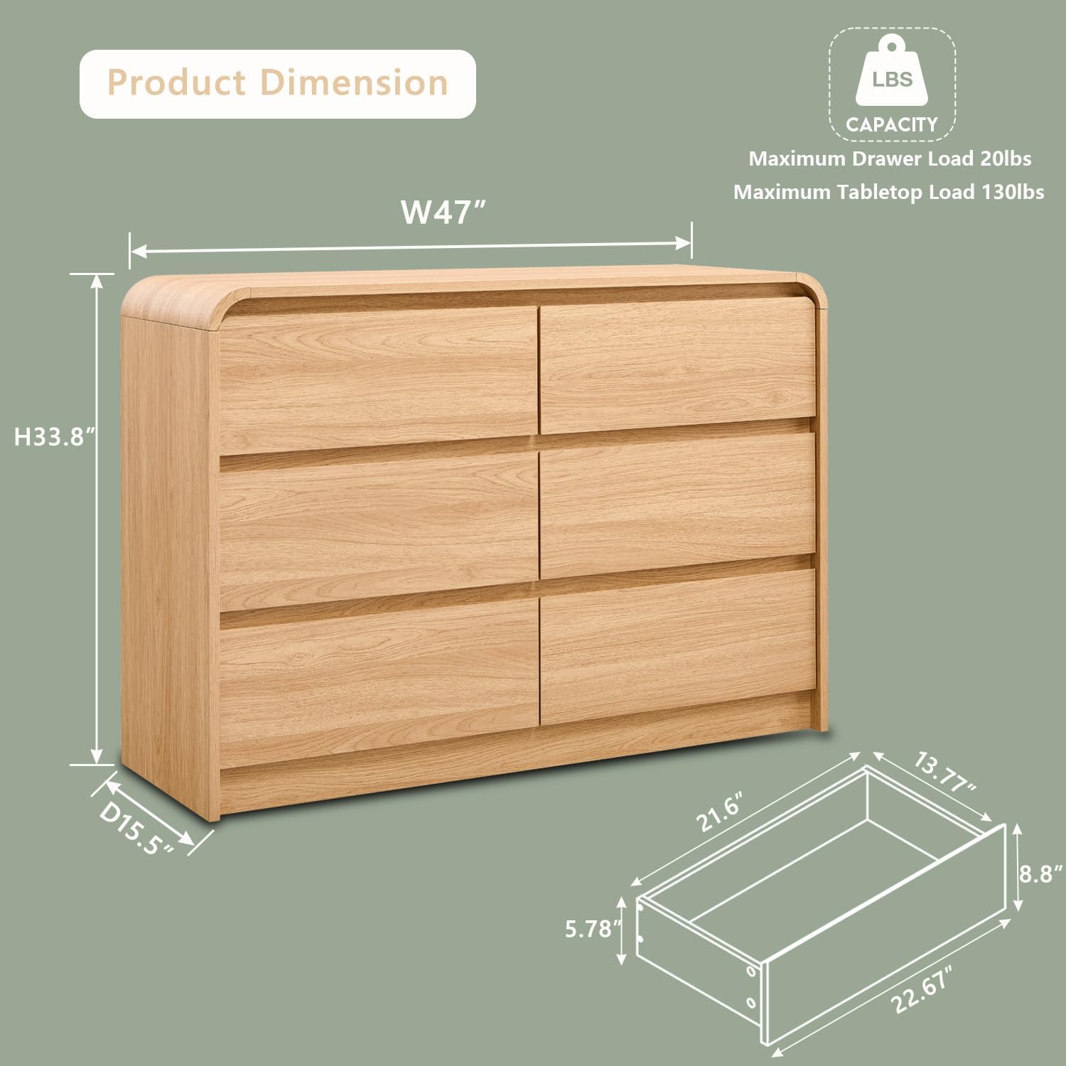 Aitjunz Mid Century Oak Dresser