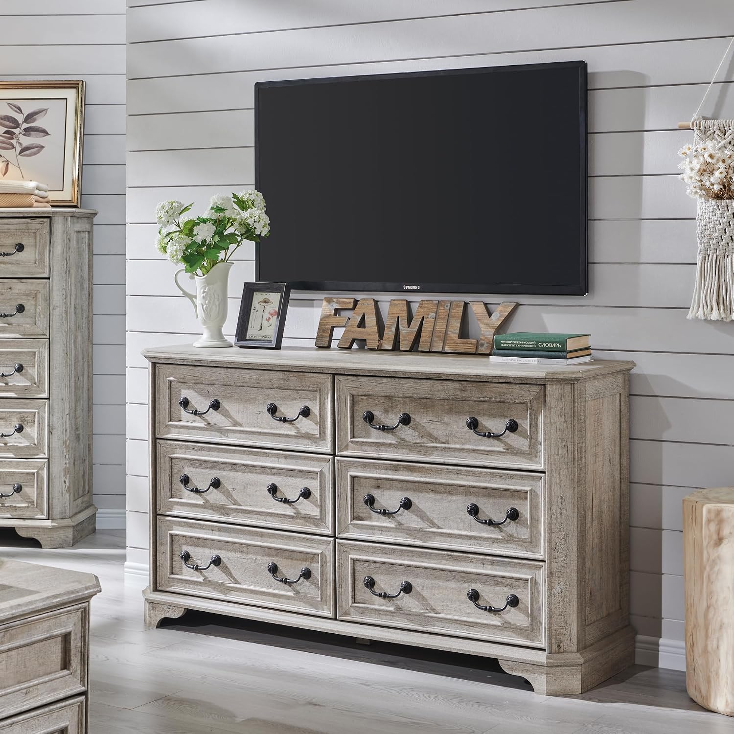 T4TREAM Farmhouse Light Oak Dresser
