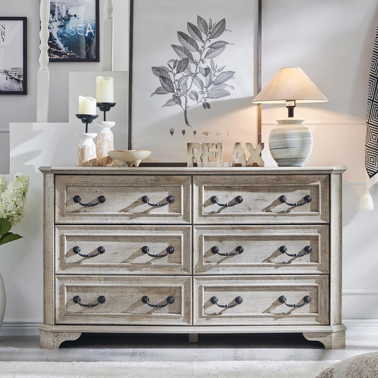 T4TREAM Farmhouse Light Oak Dresser