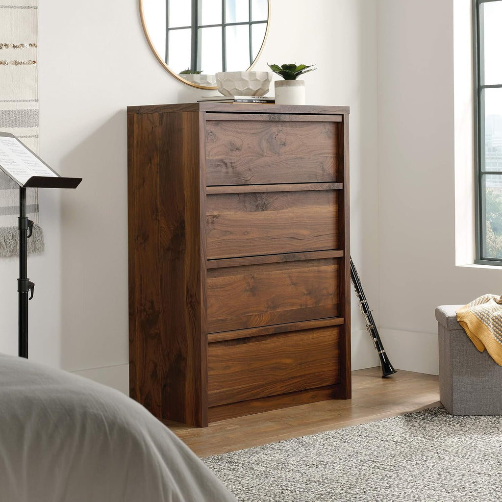 Sauder Harvey Park Walnut 4 Drawer Chest