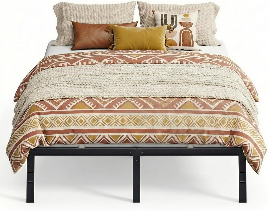 VASAGLE Matte Black Full Metal Bed Frame