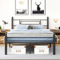 Black Metal Full Storage Bed Frame
