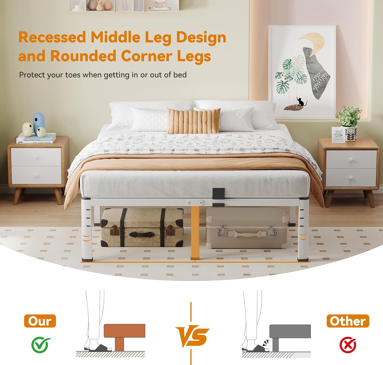 Queen Metal Storage Bed Frame