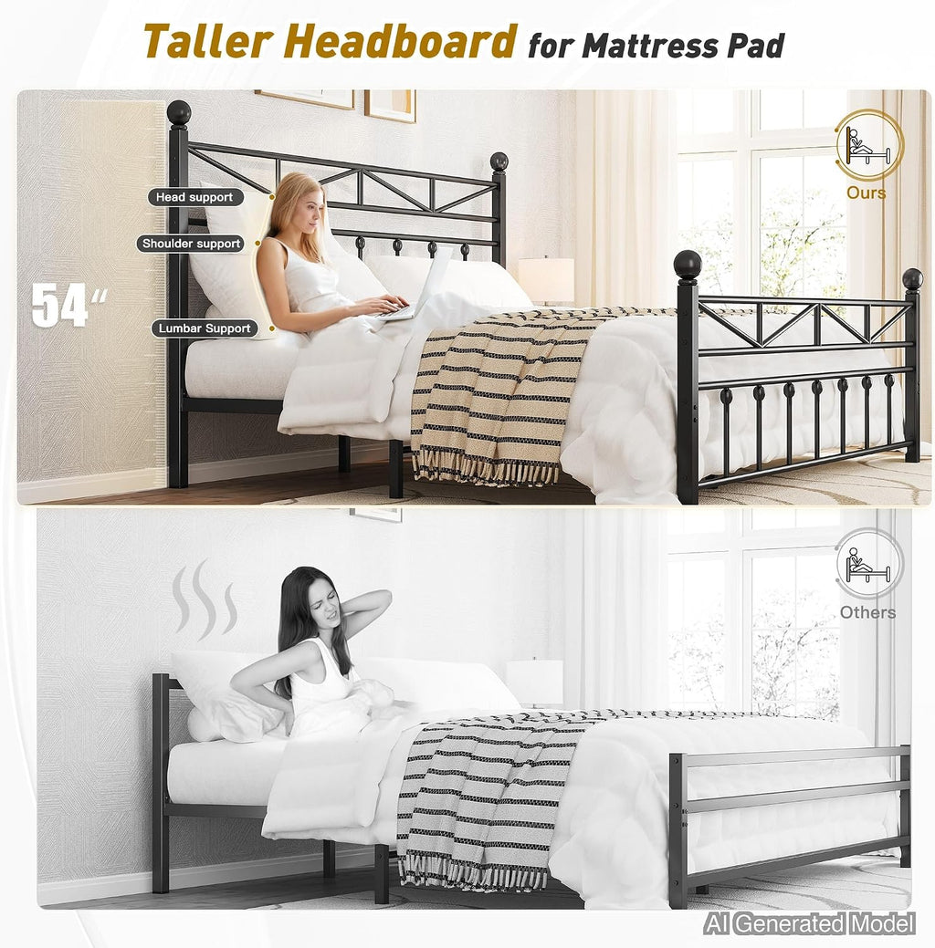 EnHomee Black King Storage Bed Frame