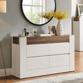 Modern Antique White 6 Drawer Dresser