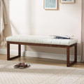 Cream Linen Upholstered Bedroom Bench