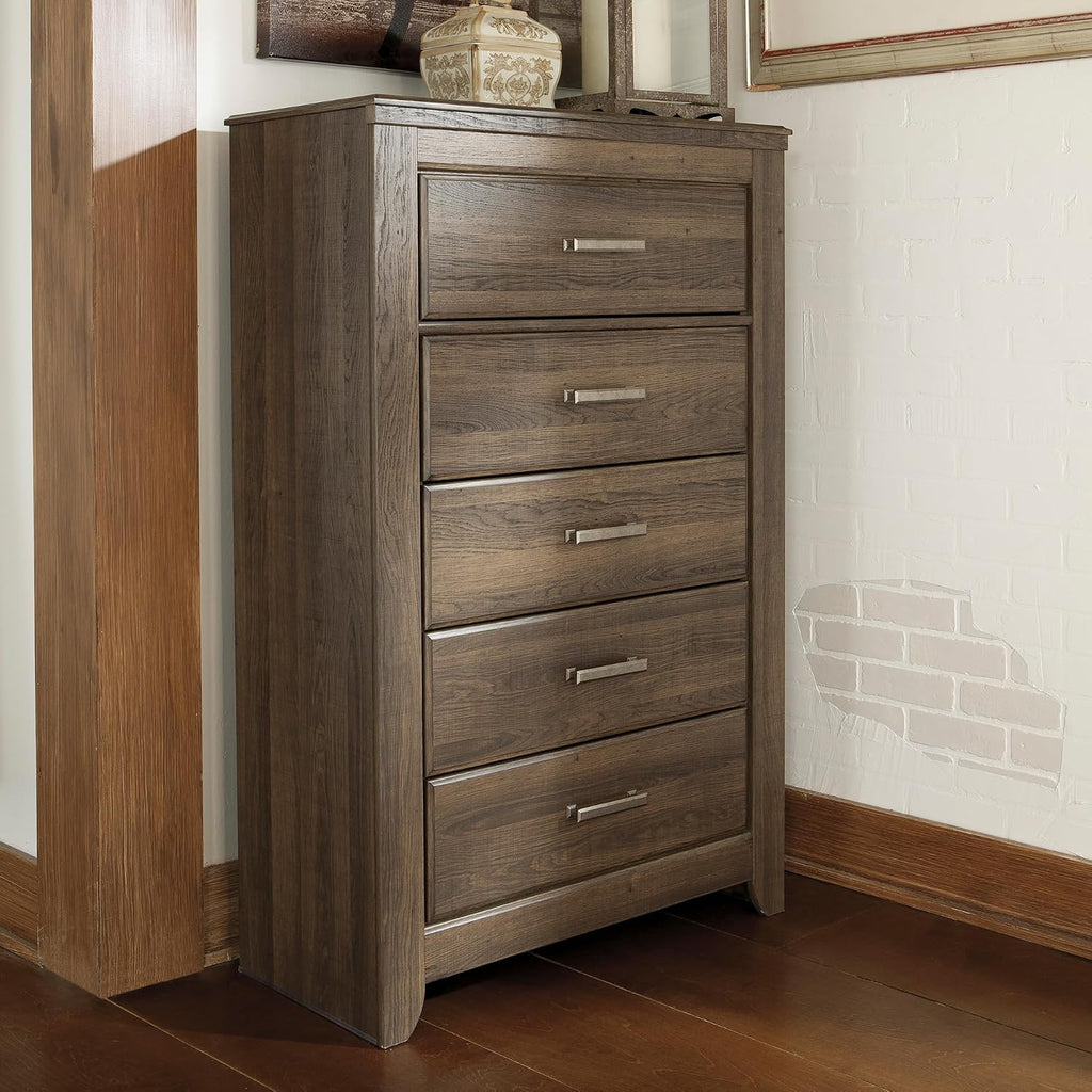 Ashley Juararo Dark Brown 5 Drawer Chest