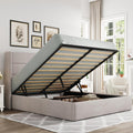 Allewie Light Beige Queen Lift Storage Bed