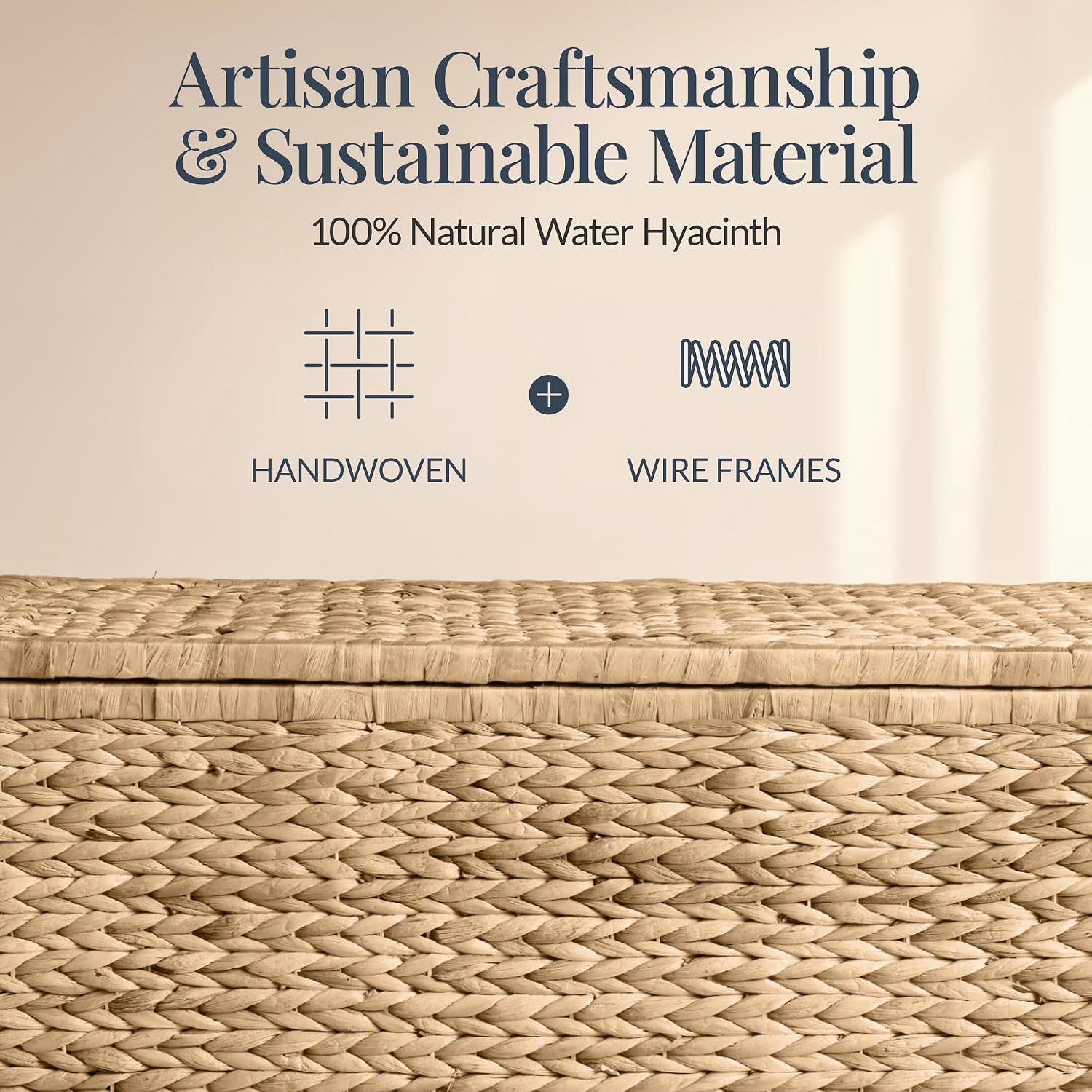 30" Natural Wicker Storage Trunk Bench