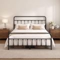Black Metal Queen Storage Bed Frame