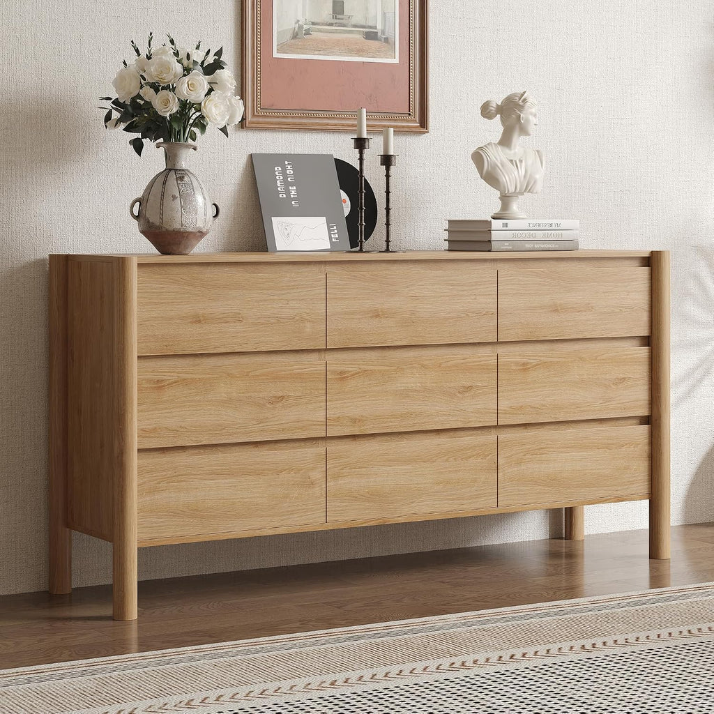 CHUWELL Mid Century Oak 9 Drawer Dresser