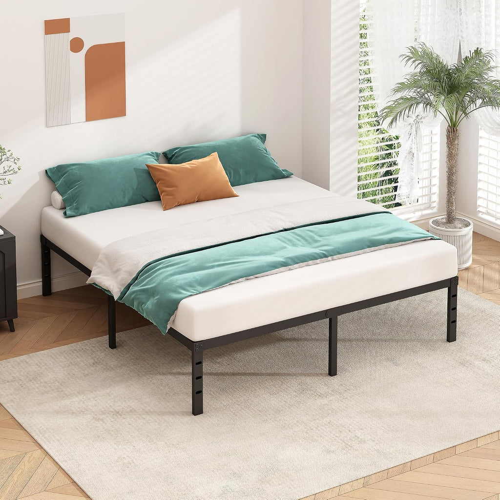 HLIPHA Black King Metal Bed Frame