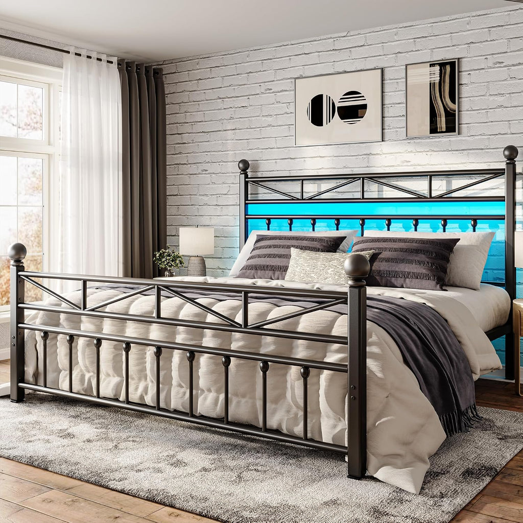 EnHomee Black King Storage Bed Frame