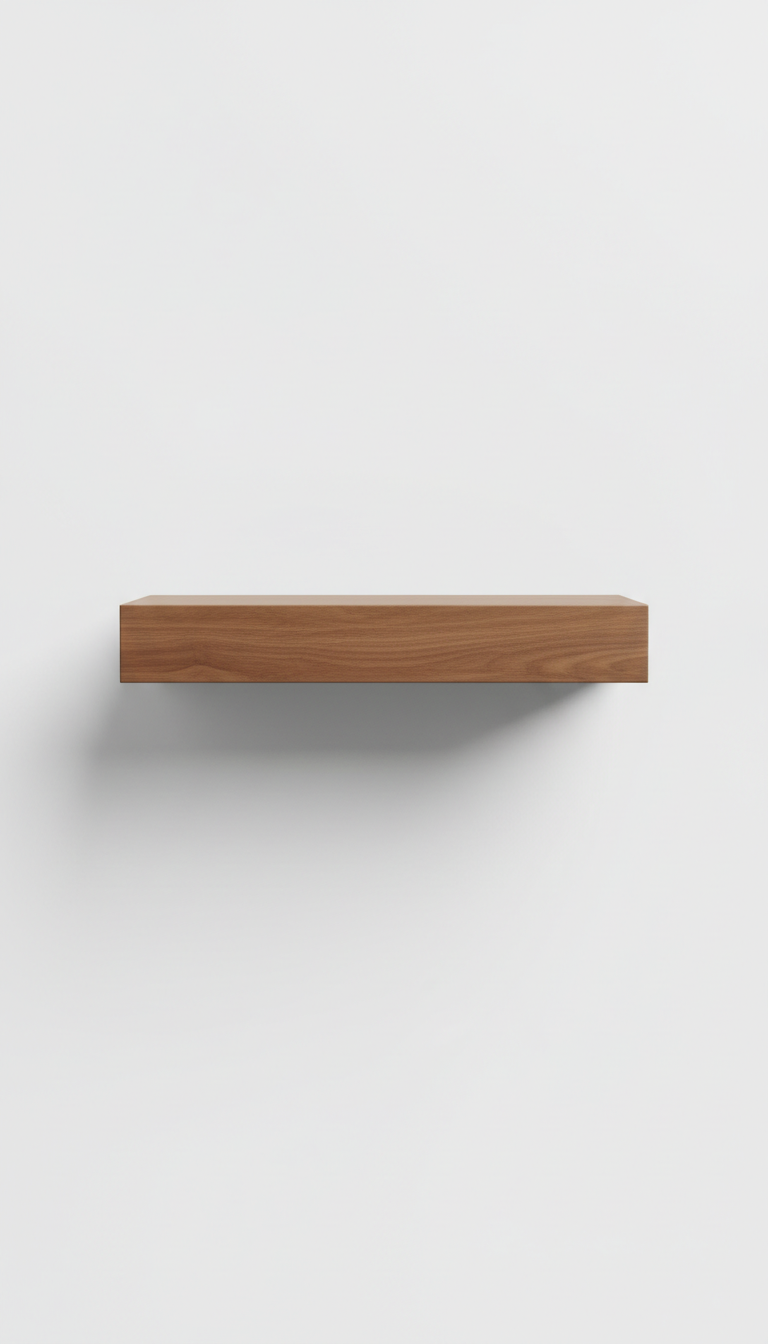 Walnut Floating Wall Vanity Desk