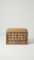 Rattan Wicker Bench Ottoman